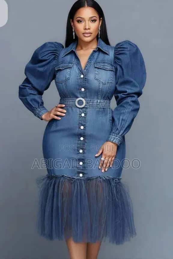 Xpluswear Design Denim Midi Dress
