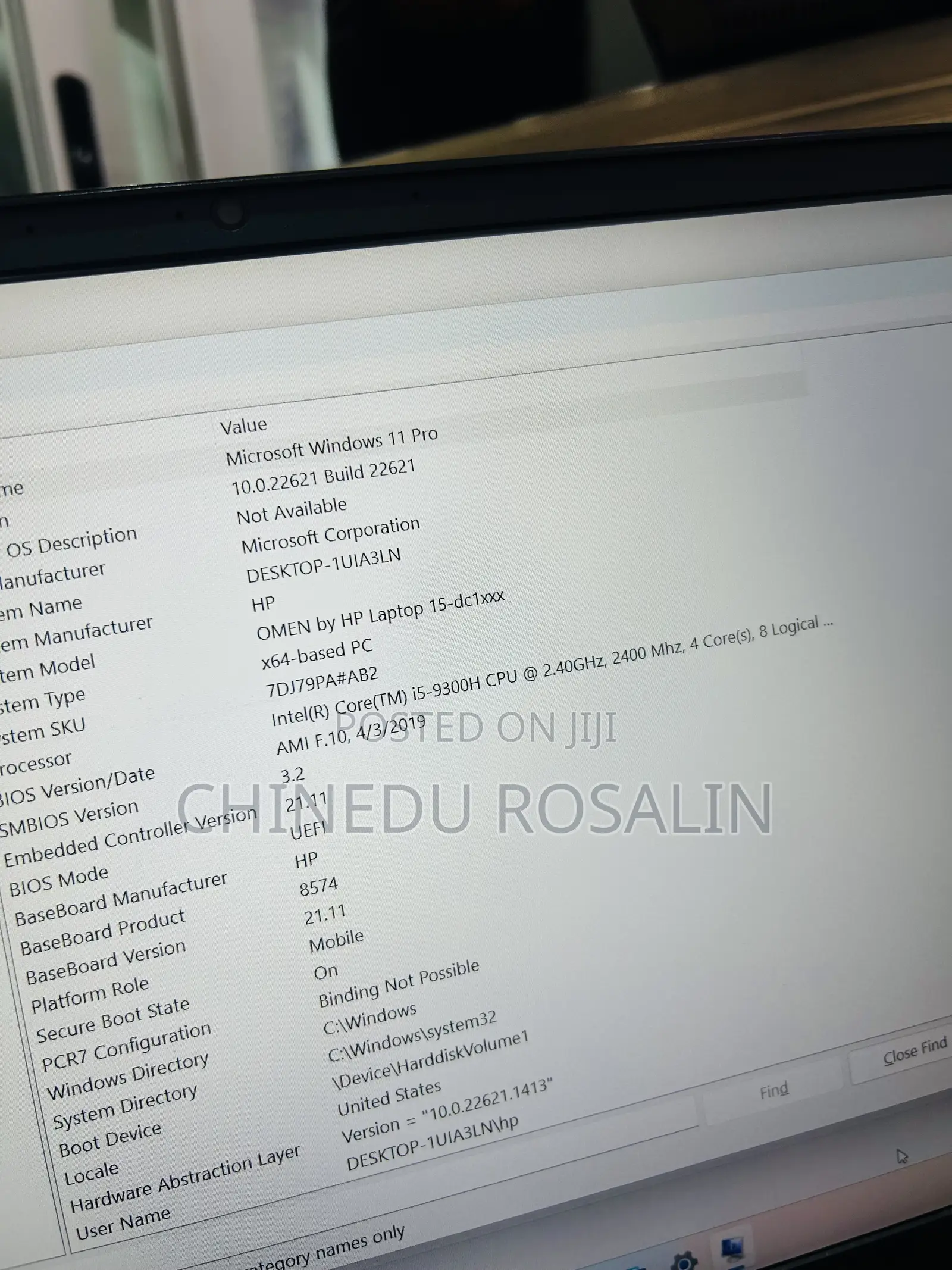 Laptop HP Omen 15-dh002nr 16GB Intel Core i5 SSD 512GB