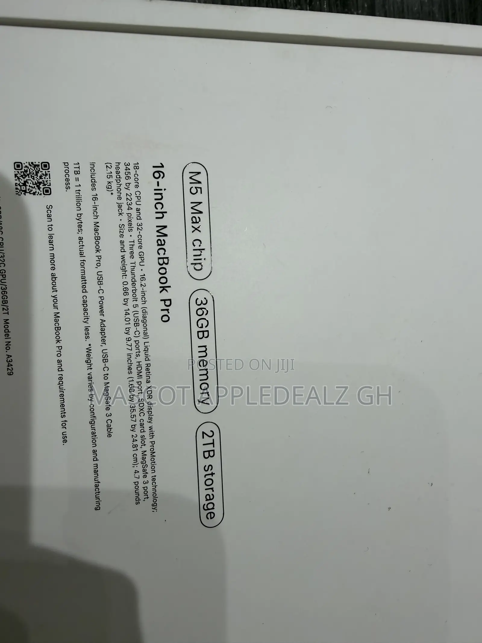New Laptop Apple MacBook Pro 2026 M5 Max 36GB Apple M5 Max SSD 2T