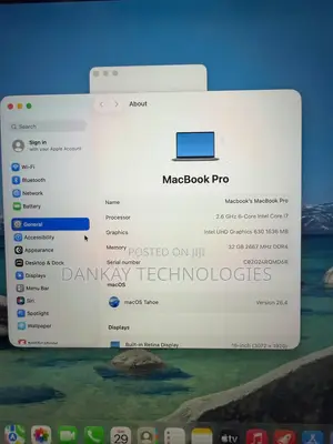 Laptop Apple MacBook Pro 32GB Intel Core i7 SSD 512GB