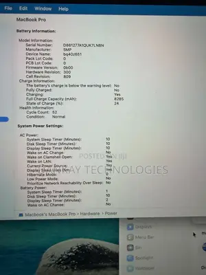 Laptop Apple MacBook Pro 32GB Intel Core i7 SSD 512GB