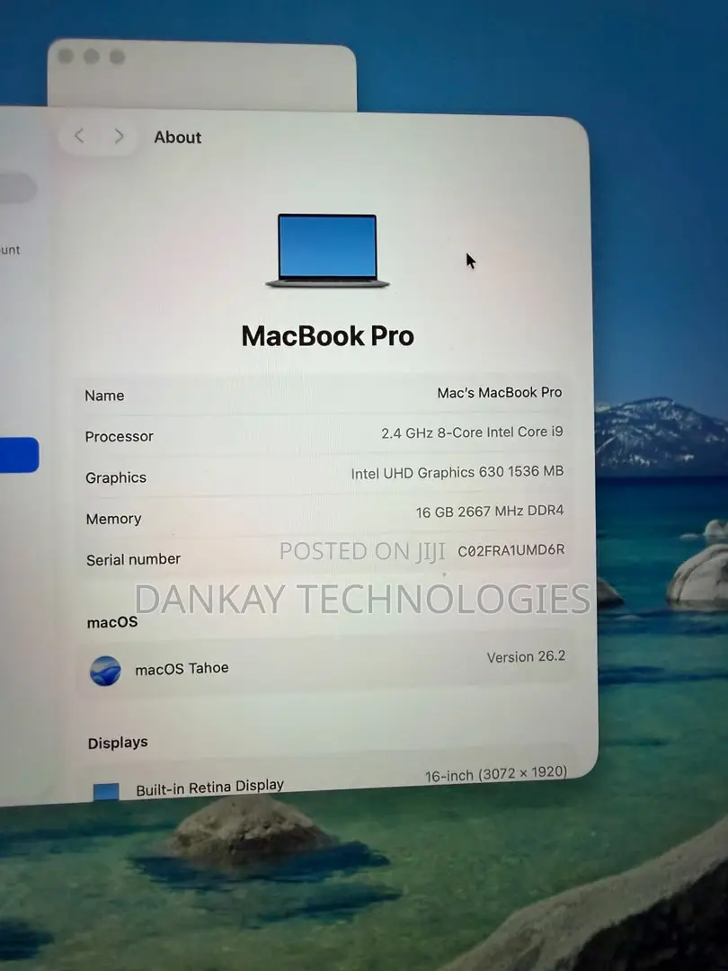 Laptop Apple MacBook Pro 16GB Intel Core i7 SSD 256GB