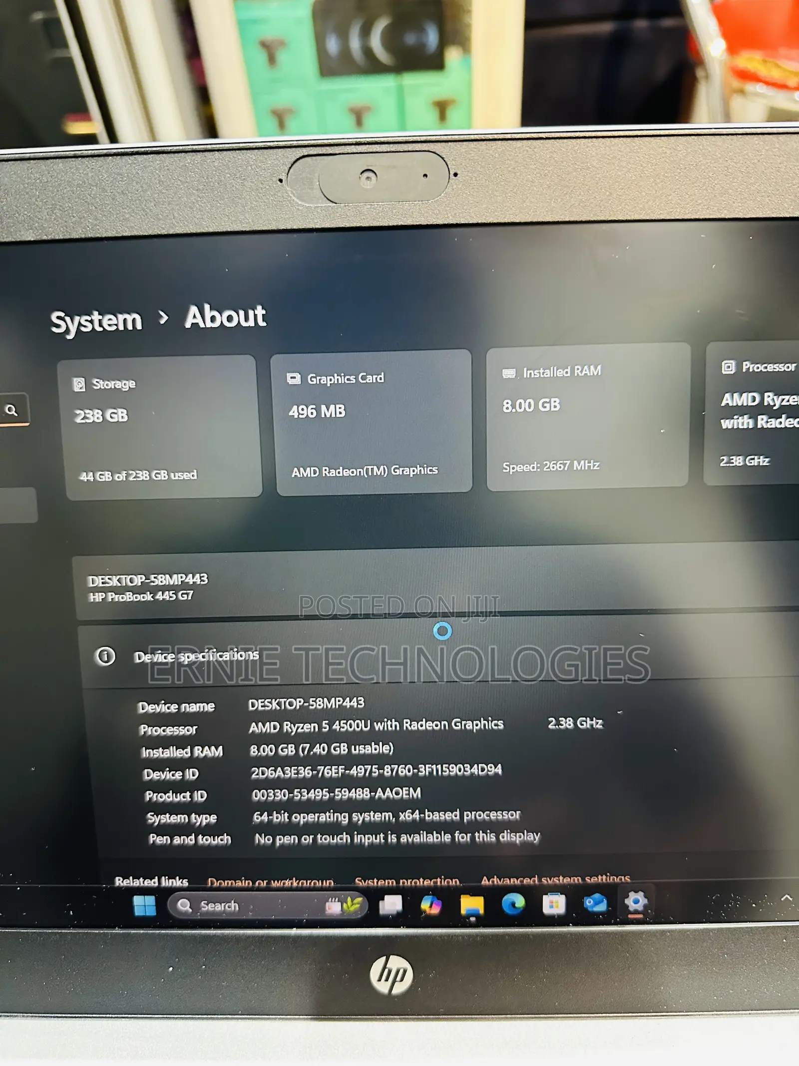 Laptop HP ProBook 445 G7 8GB AMD Ryzen 5 SSD 256GB