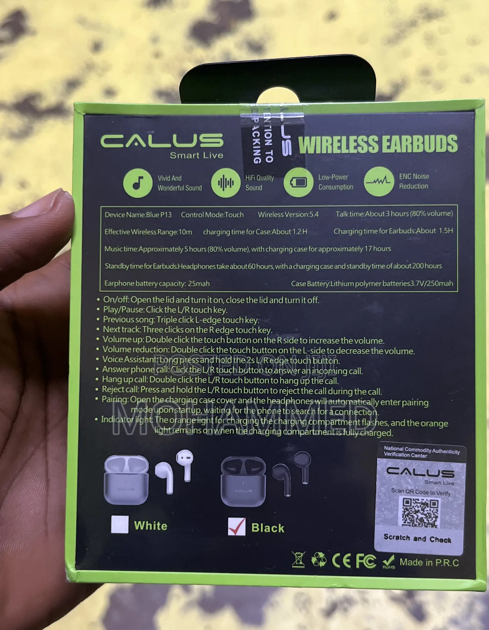 CALUS P13 Blue AirPods - Touch Control + Good Sound