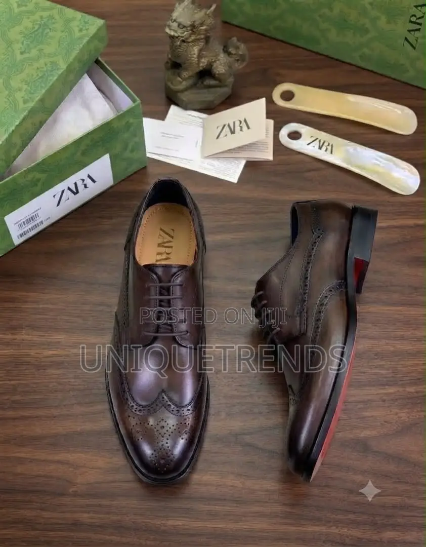 Executive ZARA Leather Brogue Shoe (Brown)