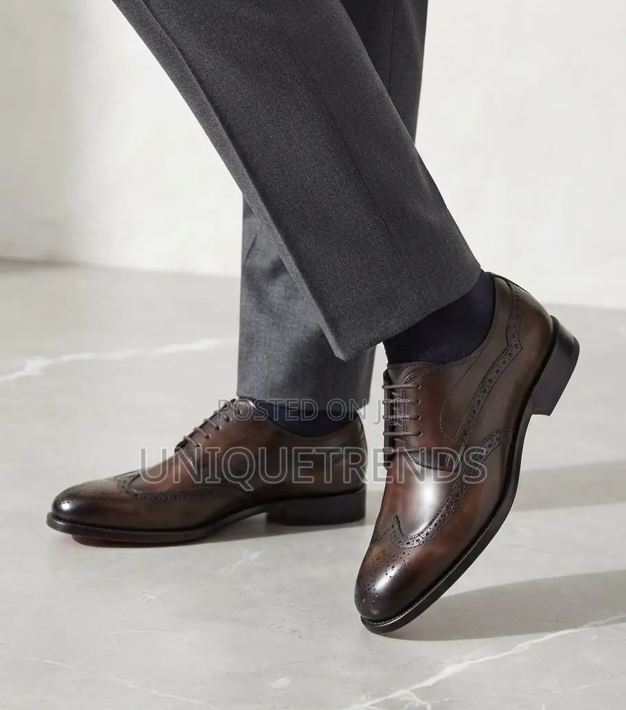 Executive ZARA Leather Brogue Shoe (Brown)