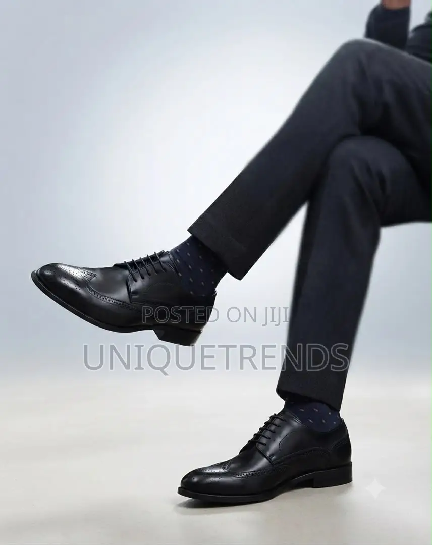 Executive ZARA Leather Brogues Shoe (Black)
