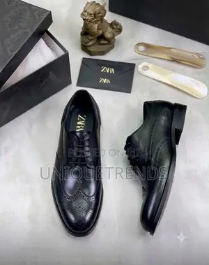 Executive ZARA Leather Brogues Shoe (Black)