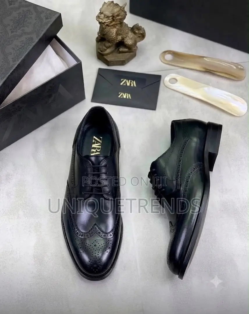 Executive ZARA Leather Brogues Shoe (Black)
