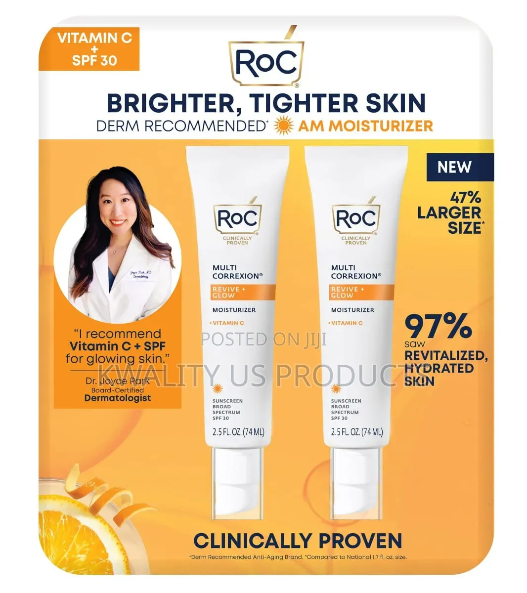 RoC Revive Glow Vitamin C Moisturizer With SPF 30 - 2 Pack