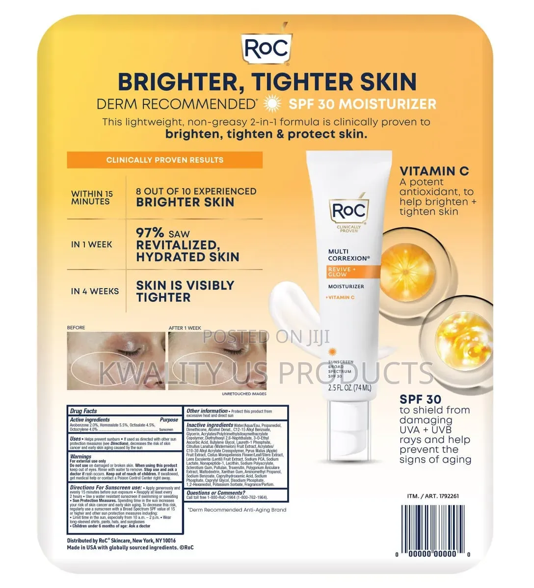 RoC Revive Glow Vitamin C Moisturizer With SPF 30 - 2 Pack