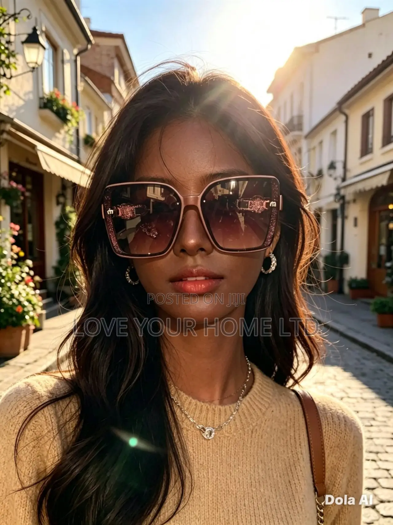 Women's Luxury Oversized Square UV400 Sunglasses – Brown