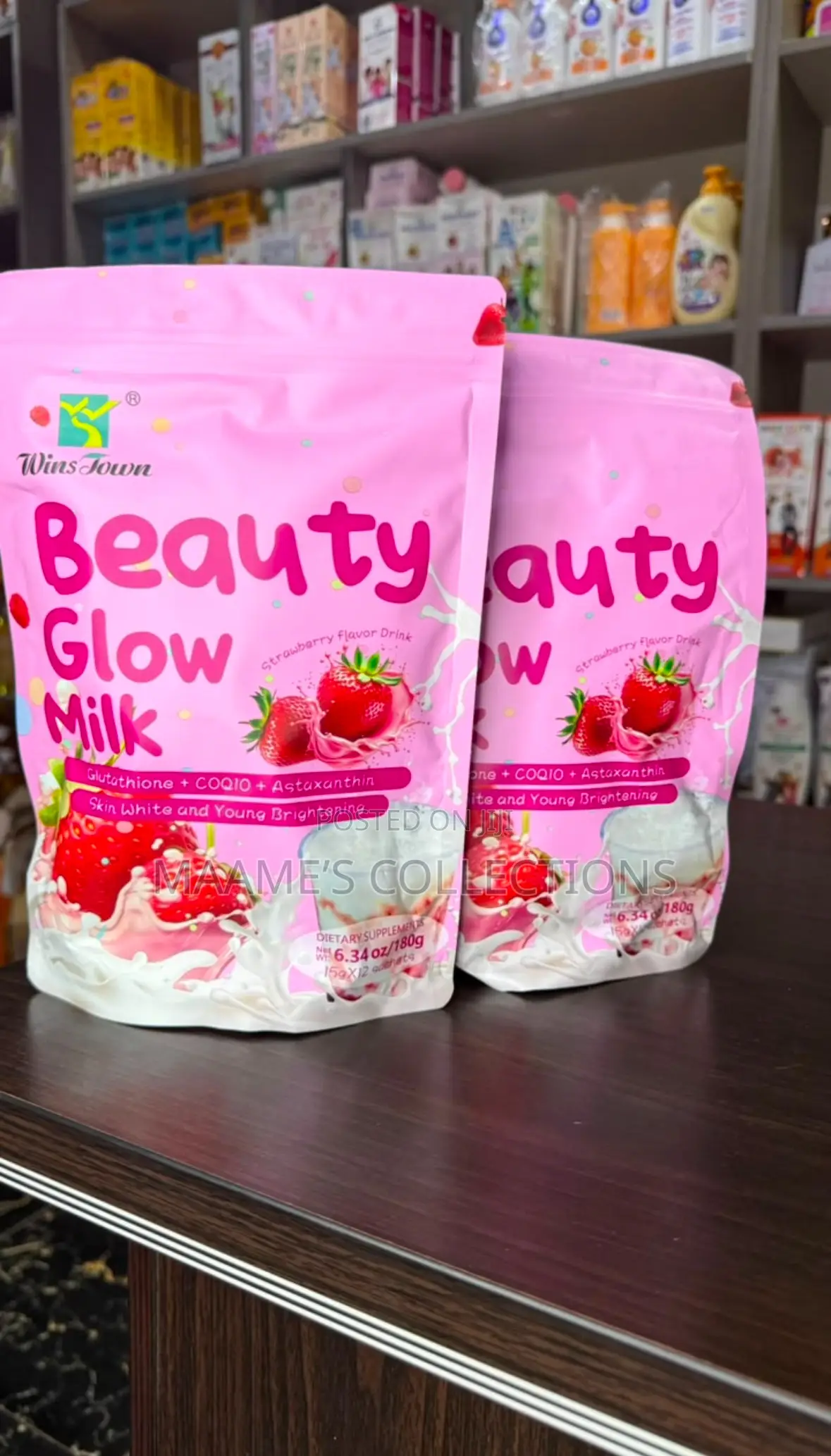 Beauty Glow Milk Strawberry-Flavored Dietary Supplement Drink