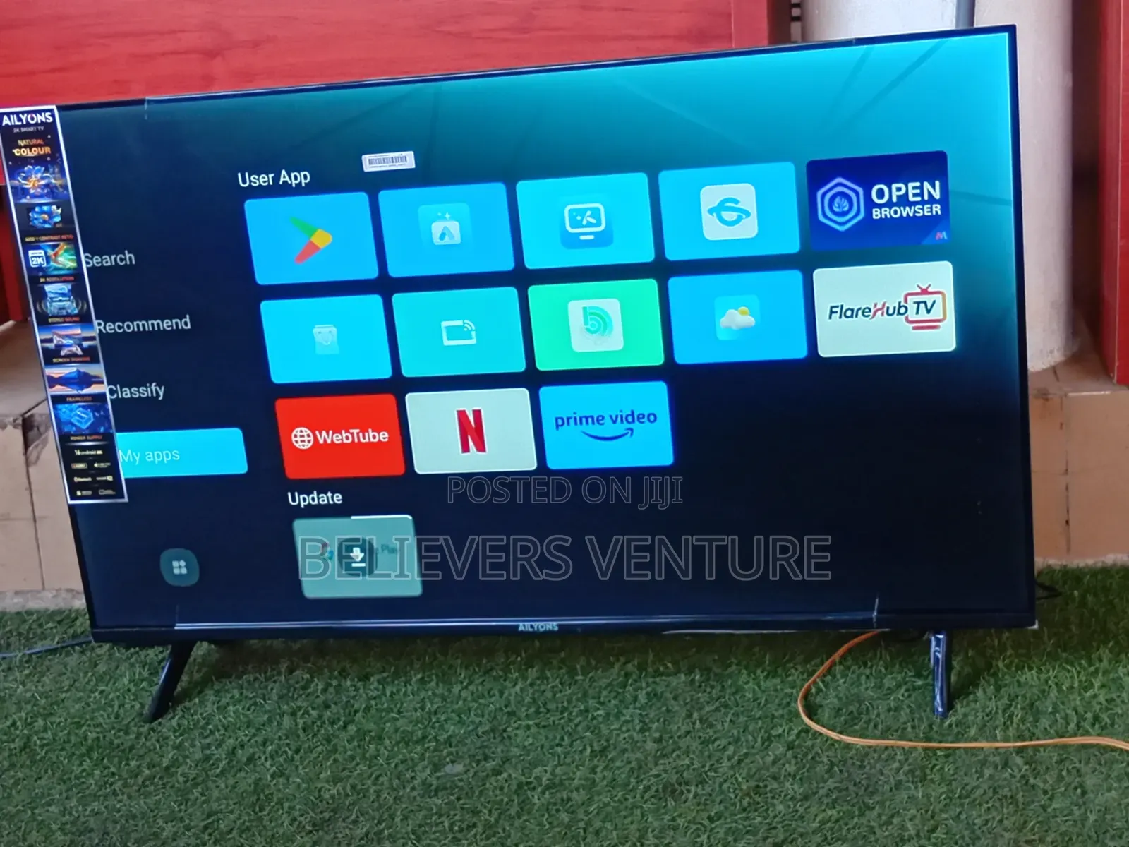 ALLYONS 43-Inch Smart LED TV – Modern Design Full HD