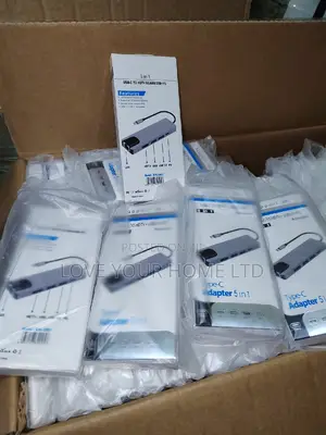 5-in-1 Type-C Hub Adapter — HDMI + Ethernet + USB 3.0 + PD Charging