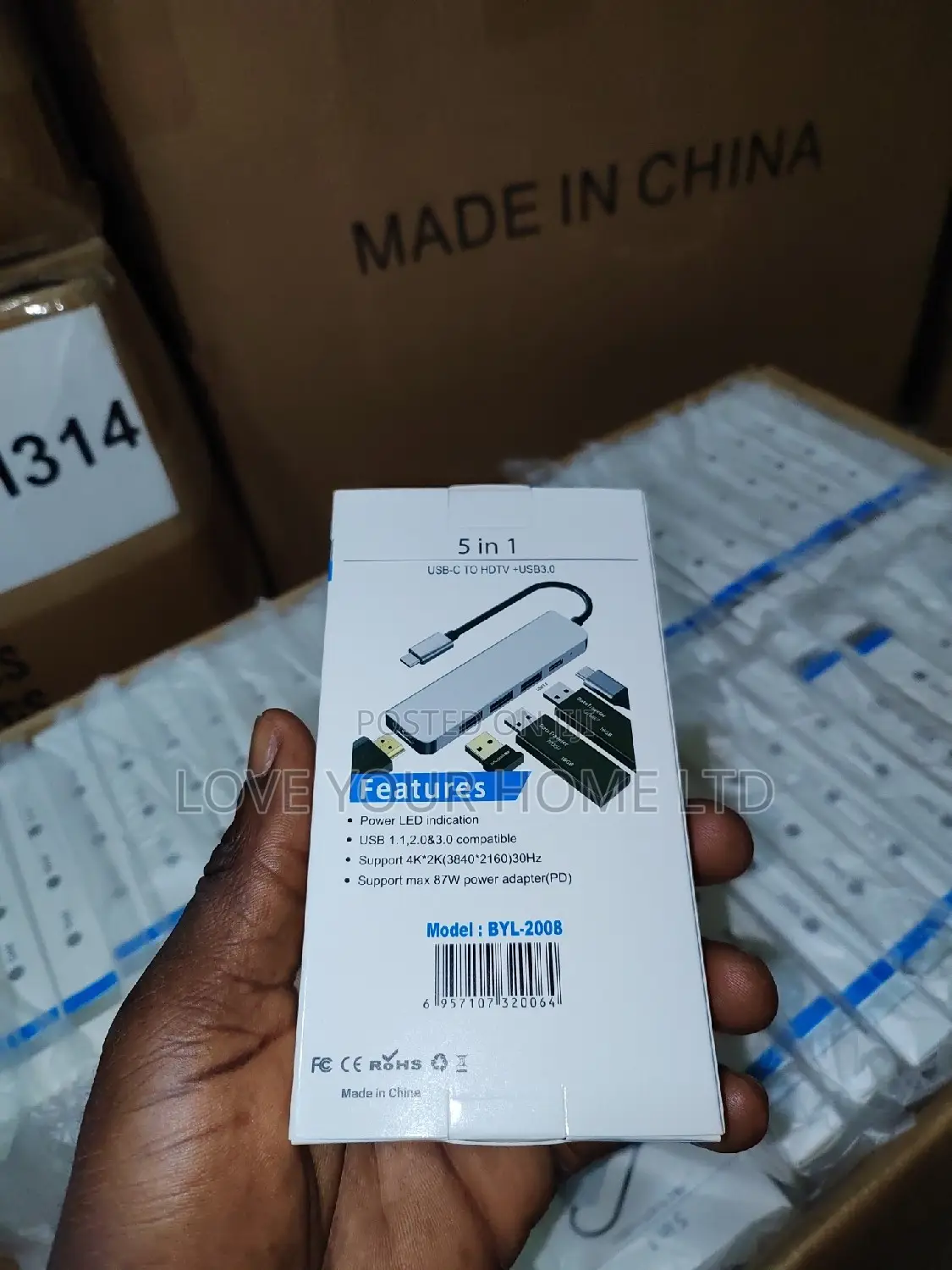 5-in-1 Type-C Hub Adapter — HDMI + 3× USB 3.0 + Type-C Port