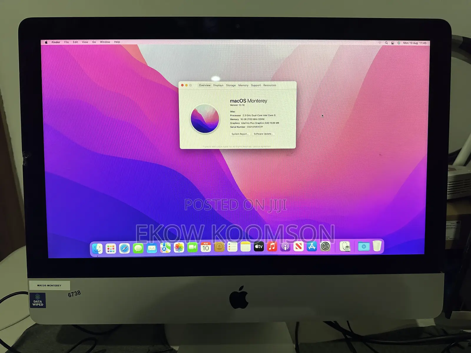 Laptop Apple MacBook 16GB Intel Core i5 SSD 256GB