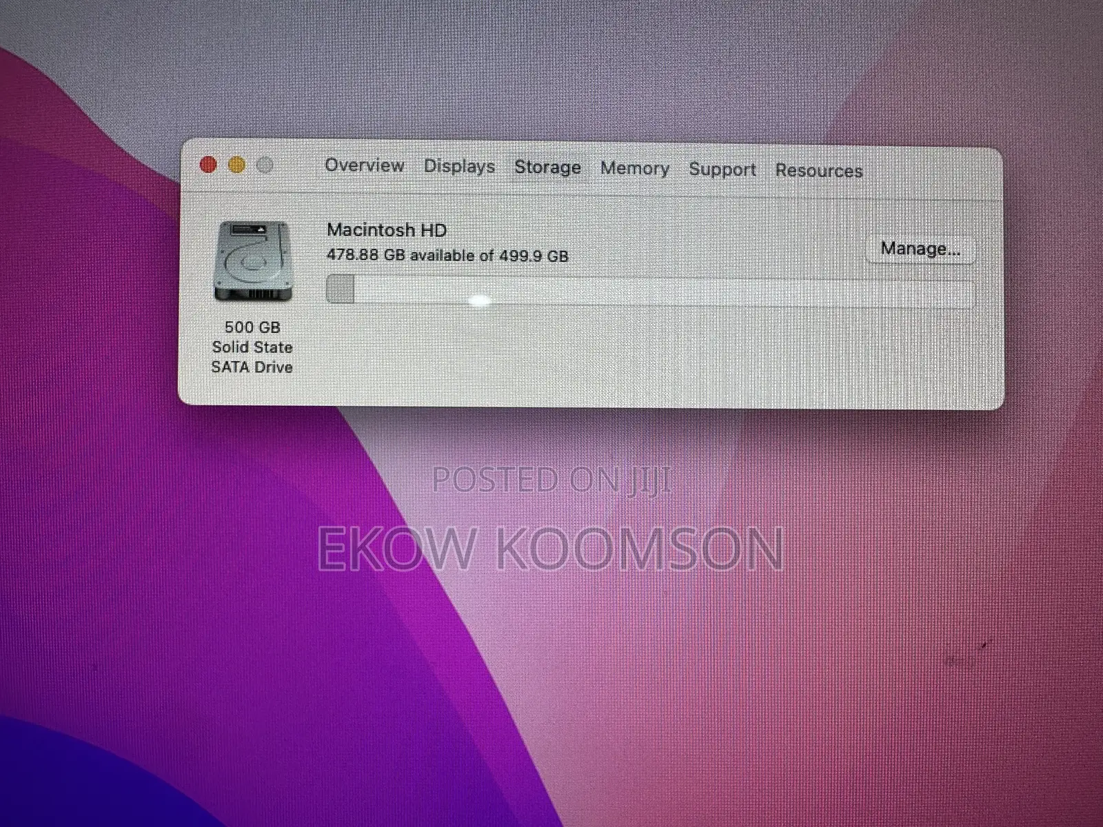 Laptop Apple MacBook 16GB Intel Core i5 SSD 256GB