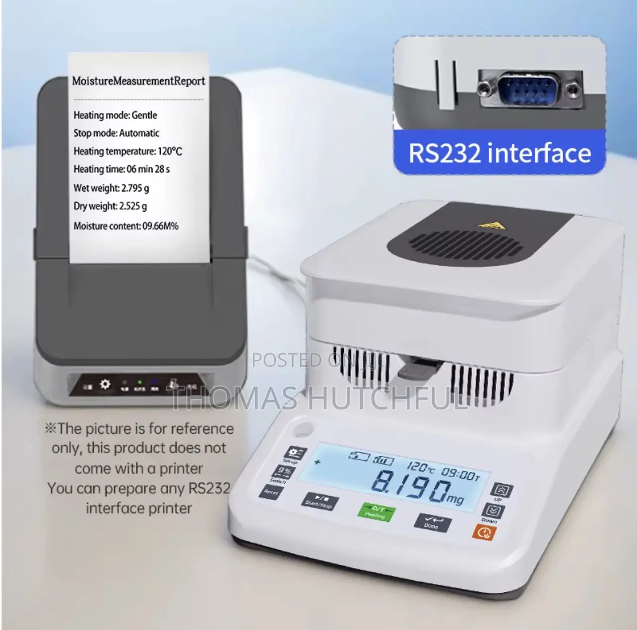 High Precision Moisture Analyzer - 120g Capacity