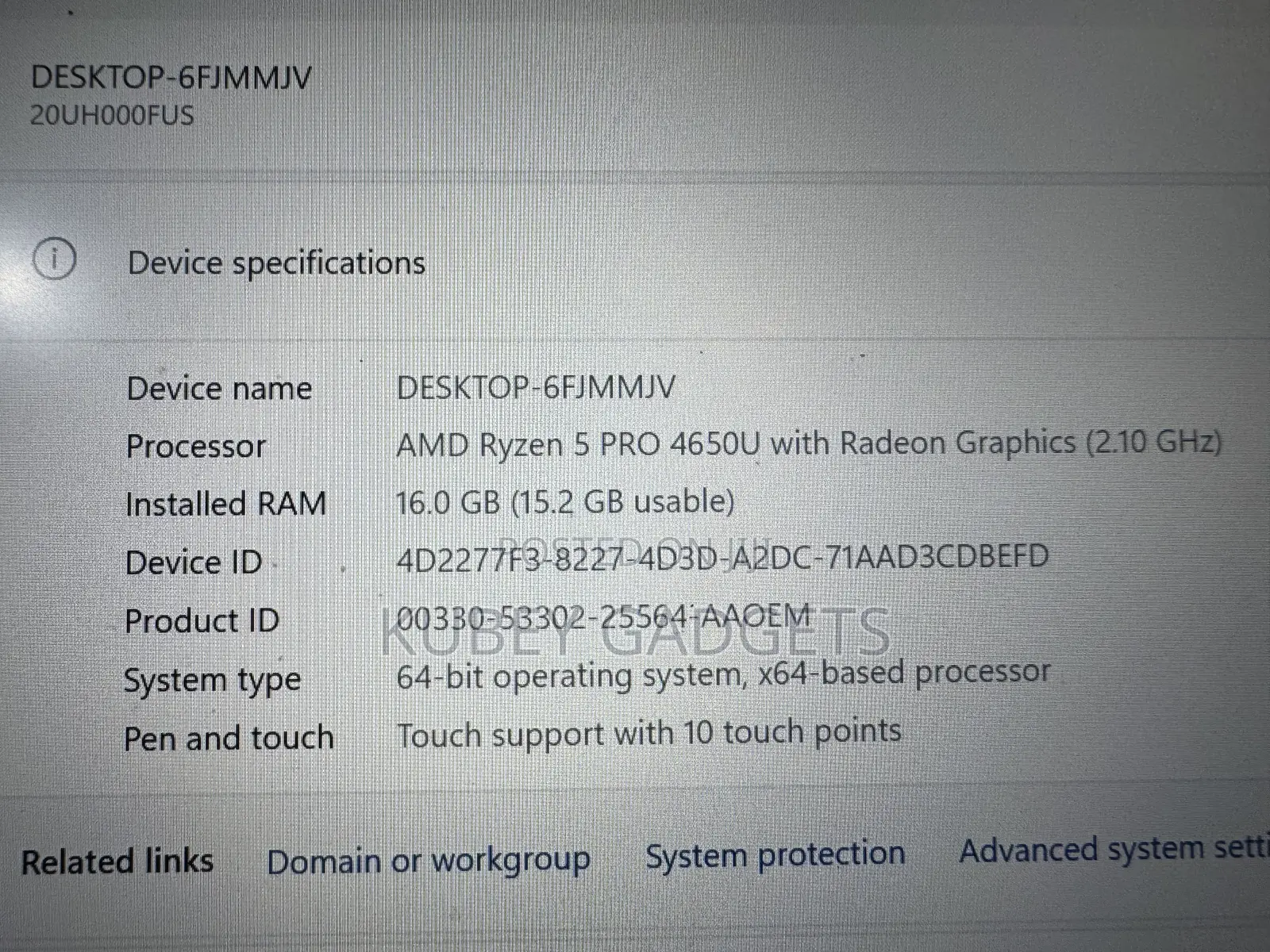 Laptop Lenovo ThinkPad T14s Gen 1 16GB AMD Ryzen 7 SSD 256GB