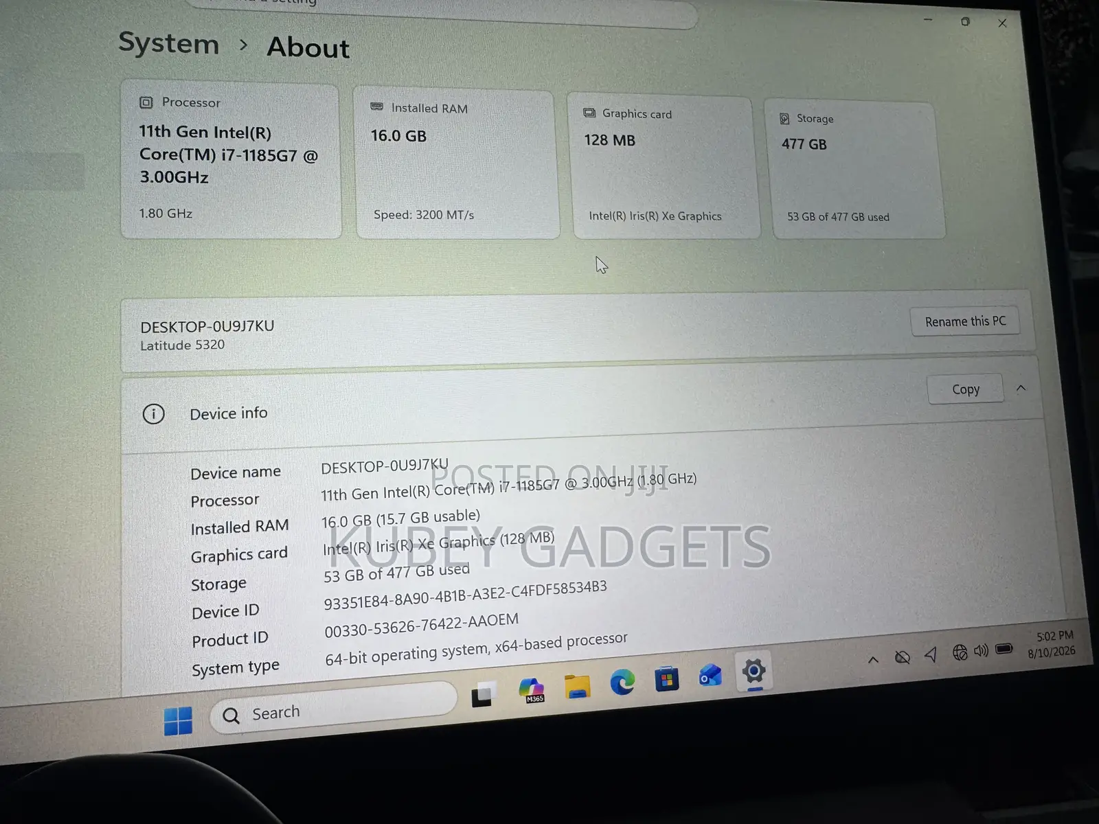 Laptop Dell Latitude 5320 2-in-1 16GB Intel Core i7 SSD 256GB