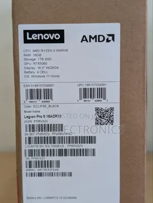New Laptop Lenovo Legion 5 16GB AMD Ryzen 9 SSD 1T
