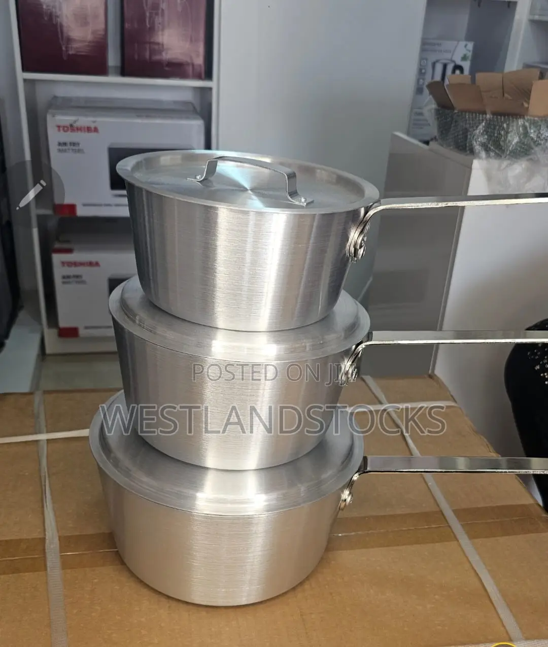 3-Piece Heavy-Duty Aluminum Sauce Pan Set