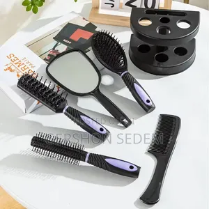 5-in-1 Hair Comb Brush Set With Mirror and Stand