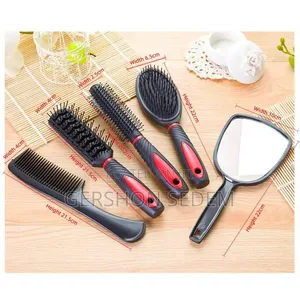 5-in-1 Hair Comb Brush Set With Mirror and Stand