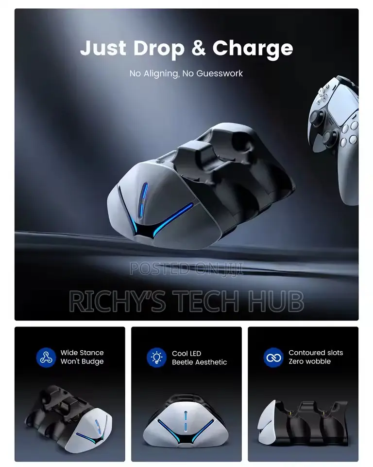 Drop Charging Station for PS5,Dual Fast Charger for 2 Controller Stand