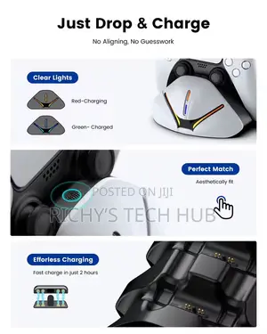 Drop Charging Station for PS5,Dual Fast Charger for 2 Controller Stand