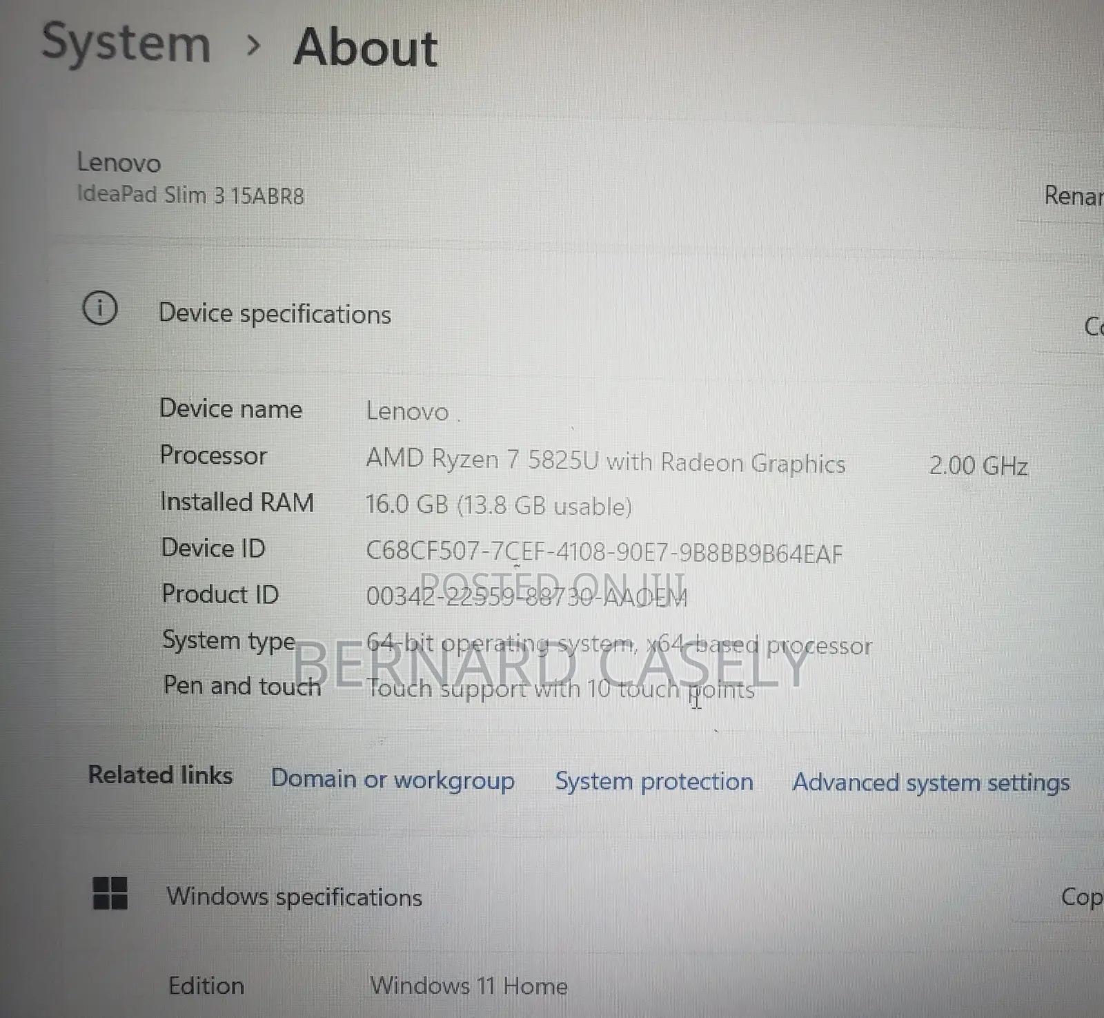 Laptop Lenovo Ideapad 3 16GB AMD Ryzen 7 SSD 500GB