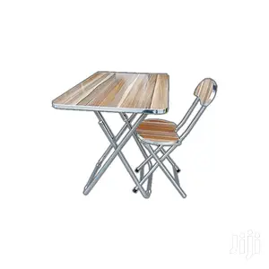 Folding Dining/Study Table and Chair Set - Light Brown