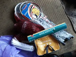 Original Set Of Badminton Racket, Net And Shuttle