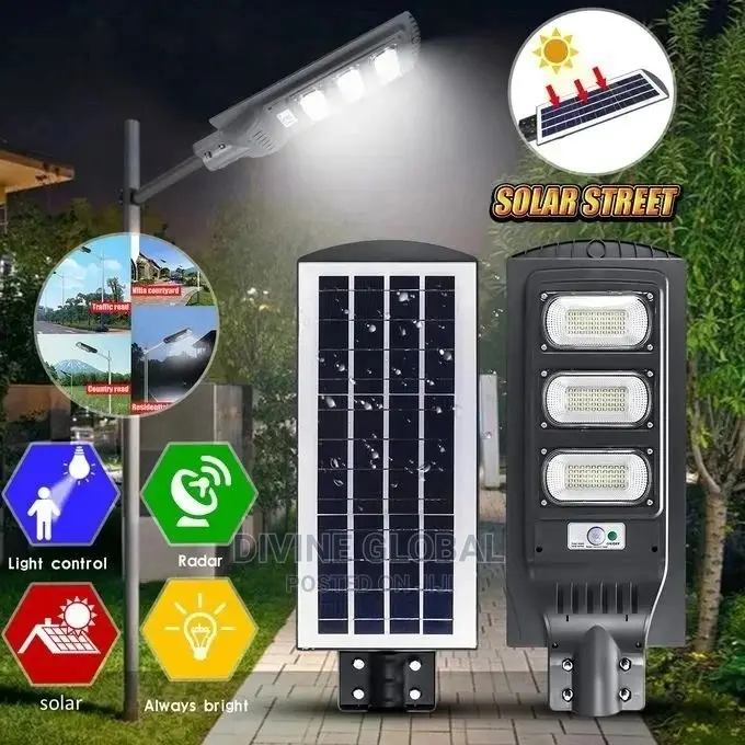 90W LED Solar Street Light + Remote + Motion Sensor + Bar