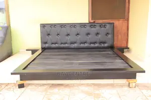 Black Luxury Led Wooden King Size Bed Frame
