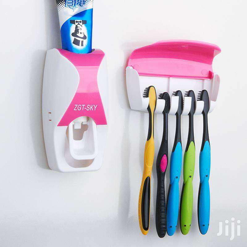 Automatic Toothpaste Dispenser + Toothbrush Holder