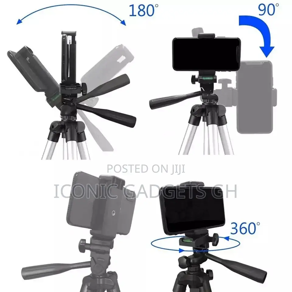 Professional Extendable Tripod Stand - Silver.