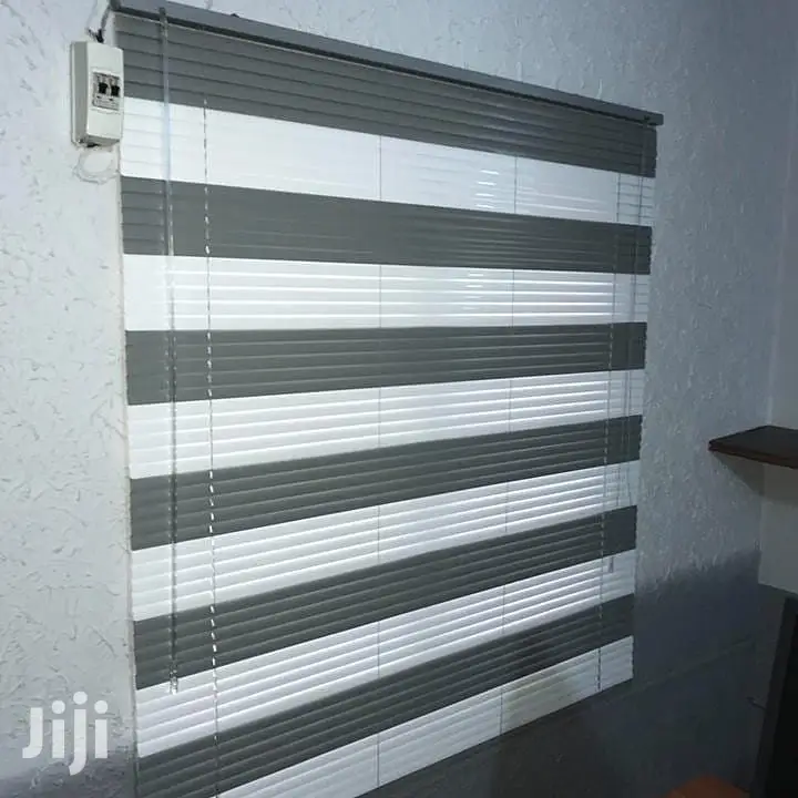 Gray and White Aluminium Window Blinds Available