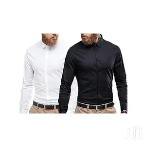 Long Sleeves Shirt - 2 Pieces, Black and White