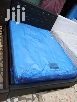 Double Black Bed With Matress