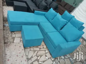 Sea Blue L Shaped Sofa. Free Delivery
