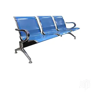 3 Seater Stainless Vsitors Chair - Blue