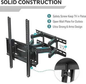 Double Swivel Tv Adjustable Wall Bracket 32''-65''