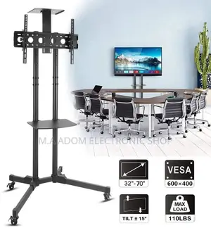 Adjustable TV Stand Mobile Cart Mount Wheels For Plasma LED