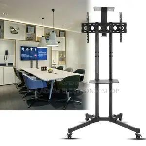 32'-70'' Adjustable Mobile TV Cart With Wheels & DVD Shelf