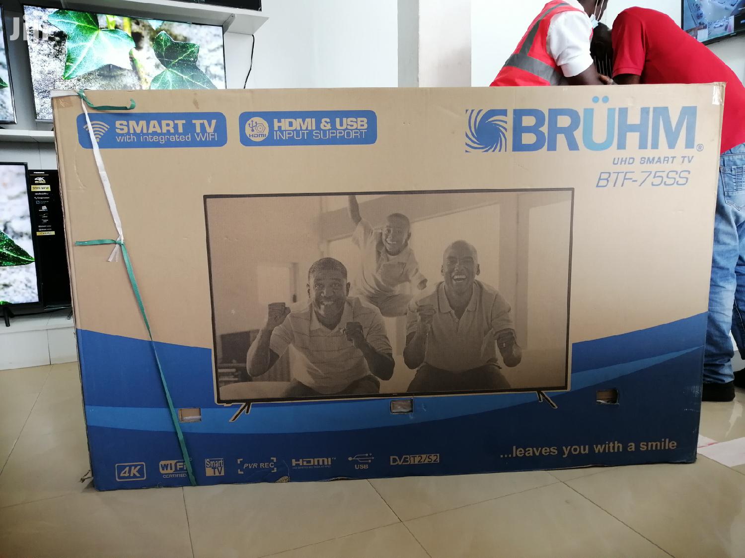 BRUHM 75 Inch 4K UHD Android Smart Satellite LED TV in Accra
