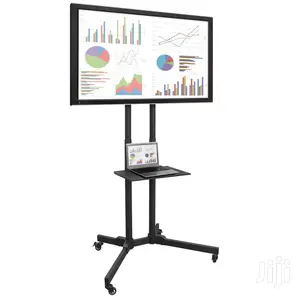 BONTEC~Mobile TV Cart Rolling TV Stand With Laptop Shelf/Tra