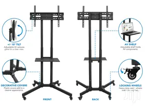 **Universal Rolling TV Cart Fits Most 32” – 70” LED LCD Tvs
