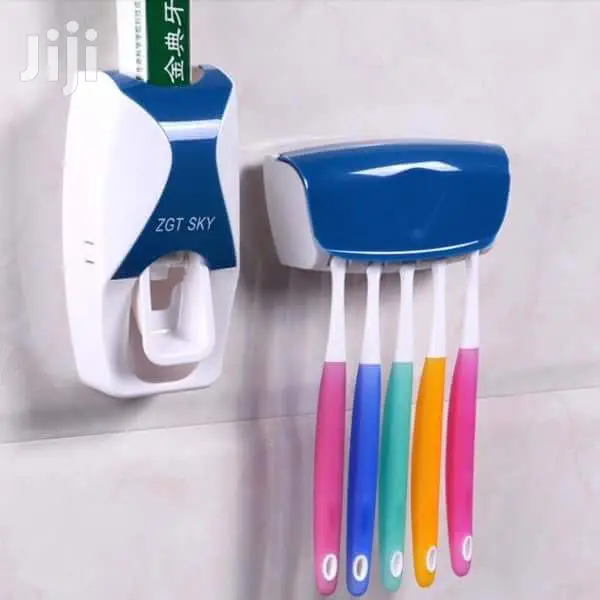 Automatic Toothpaste Dispenser + Toothbrush Holder